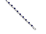 Rhodium Over 14k White Gold Sapphire Bracelet