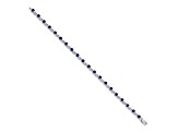 Rhodium Over 14k White Gold Sapphire Bracelet