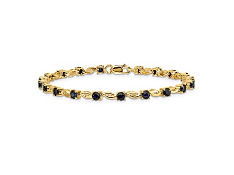 14k Yellow Gold Sapphire Bracelet