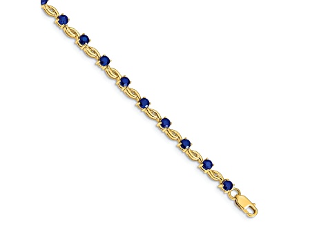 14k Yellow Gold Sapphire Bracelet