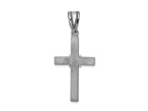 Rhodium Over 14K White Gold 0.01ct Diamond Cross Pendant