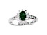 0.75ctw Emerald and Diamond ring in 14k White Gold