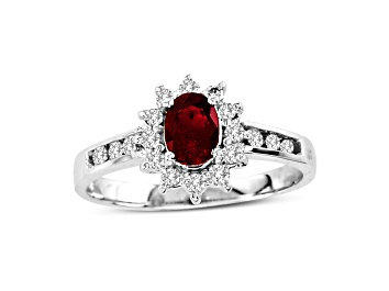 Picture of 0.85ctw Ruby and Diamond Ring in 14k White Gold