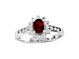 0.85ctw Ruby and Diamond Ring in 14k White Gold