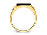 10K Yellow Gold Men's Onyx and Diamond Ring