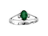 0.43ctw Emerald and Diamond Ring in 14k White Gold