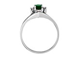 0.43ctw Emerald and Diamond Ring in 14k White Gold