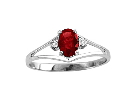 0.43ctw Ruby and Diamond Ring in 14k White Gold