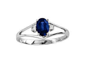0.43ctw Sapphire and Diamond Ring in 14k White Gold