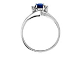 0.43ctw Sapphire and Diamond Ring in 14k White Gold