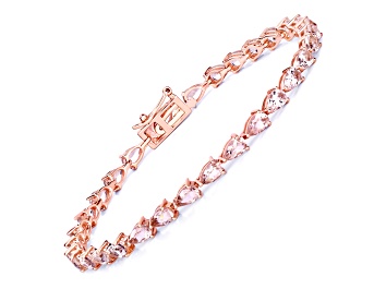 Picture of Peach Morganite 10K Rose Gold Oval Tennis Bracelet 5.58ctw