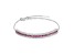 Ruby and White Topaz Sterling Silver 3-Row Bolo Bracelet