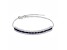 Sapphire and White Topaz Sterling Silver 3-Row Bolo Bracelet