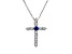 0.18ctw Sapphire and Diamond Cross Pendant in 14k White Gold