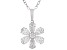 White Lab-Grown Diamond, Rhodium Over 14k White Gold Flower Pendant 1.00ctw