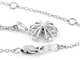 White Lab-Grown Diamond, Rhodium Over 14k White Gold Flower Pendant 1.00ctw