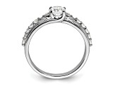Rhodium Over 10K White Gold Lab Grown Diamond VS/SI GH, Complete Engagement Ring 0.74ctw