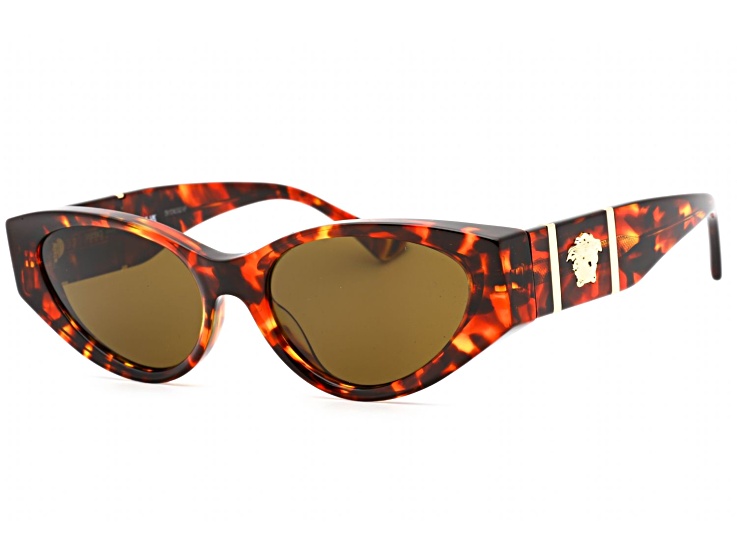 Versace Havana Cat Eye Frame / Dark Brown Lenses Sunglasses