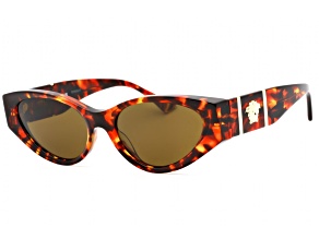 Versace Havana Cat Eye Frame / Dark Brown Lenses Sunglasses