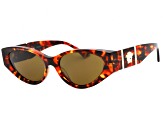 Versace Havana Cat Eye Frame / Dark Brown Lenses Sunglasses