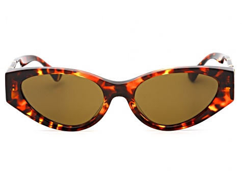 Versace Havana Cat Eye Frame / Dark Brown Lenses Sunglasses