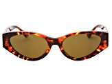 Versace Havana Cat Eye Frame / Dark Brown Lenses Sunglasses