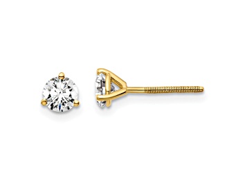 Picture of 14K Yellow Gold Lab Grown Diamond 3/4ctw VS/SI GH Screw Back 3-Prong Earrings
