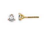 14K Yellow Gold Lab Grown Diamond 3/4ctw VS/SI GH Screw Back 3-Prong Earrings