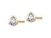 14K Yellow Gold Lab Grown Diamond 3/4ctw VS/SI GH Screw Back 3-Prong Earrings