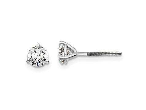 14K White Gold Lab Grown Diamond 3/4ctw VS/SI GH Screw Back 3-Prong Earrings