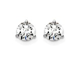 14K White Gold Lab Grown Diamond 3/4ctw VS/SI GH Screw Back 3-Prong Earrings