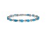 Rhodium Over 14k White Gold Floral Diamond and Blue Topaz Bracelet