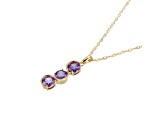 Purple Cubic Zirconia 18k Yellow Gold Over Sterling Silver February Birthstone Pendant 6.36ctw
