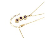 Purple Cubic Zirconia 18k Yellow Gold Over Sterling Silver February Birthstone Pendant 6.36ctw