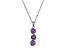 Purple Cubic Zirconia Platinum Over Sterling Silver February Birthstone Pendant 6.36ctw