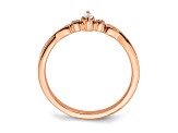 14K Rose Gold Petite Beaded Edge Marquise Diamond Ring 0.09ctw