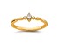 14K Yellow Gold Petite Beaded Edge Marquise Diamond Ring 0.09ctw