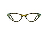 Green Cat Eye Frame Reading Glasses. Strength 2.00