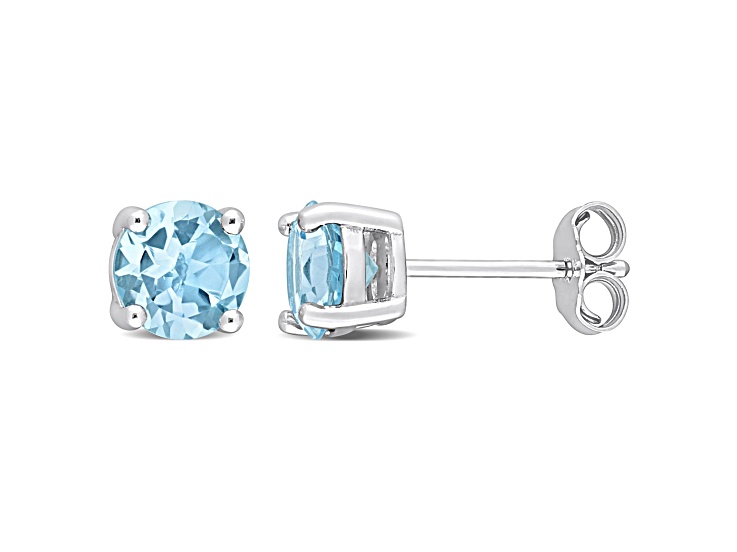 2ctw Sky Blue Topaz Stud Earrings in Sterling Silver