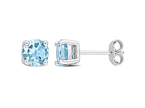 2ctw Sky Blue Topaz Stud Earrings in Sterling Silver