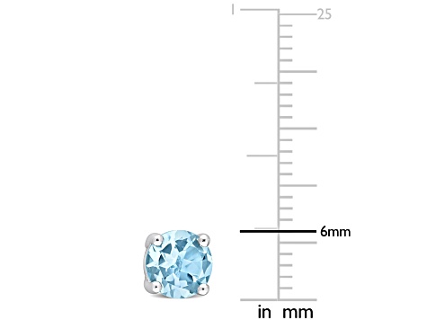 2ctw Sky Blue Topaz Stud Earrings in Sterling Silver