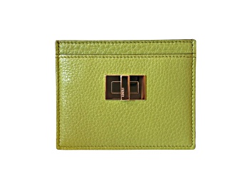 Picture of Fendi Peekaboo Kiwi Green Grained Leather Card Case Wallet