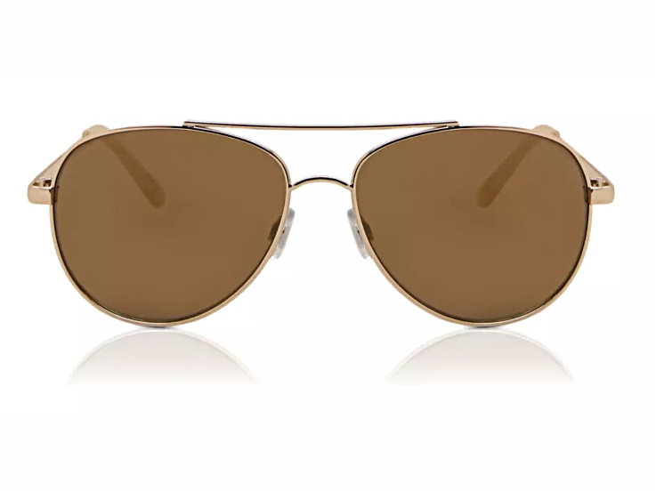 OSCAR by Oscar de la Renta Gold Tone Aviator Frame / Brown Lenses Sunglasses
