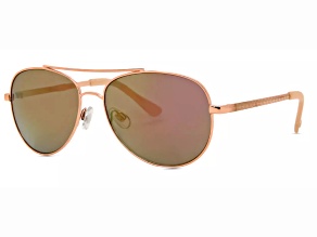 OSCAR by Oscar de la Renta Rose Aviator Frame / Brown Lenses Sunglasses