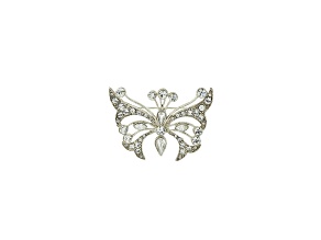 1928 Jewelry Silver Tone Crystal Butterfly Pin/Brooch
