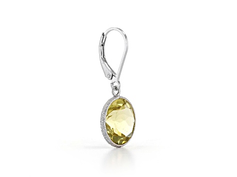 Yellow Citrine Round Sterling Silver Earrings 11ctw