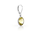 Yellow Citrine Round Sterling Silver Earrings 11ctw