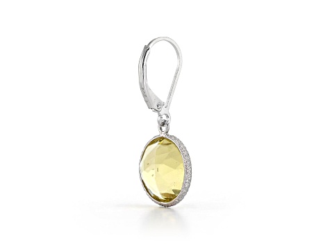 Yellow Citrine Round Sterling Silver Earrings 11ctw