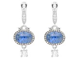 Judith Ripka Penelope Blue Dumortierite Doublet & Bella Luce® Rhodium Over Sterling Silver Earrings