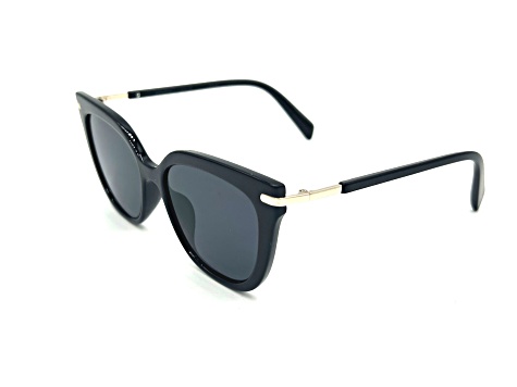 Black And Gold Frame / Gray Lens Sunglasses Saint Laurent Square Sunglasses Black Gold Glitter Frame  main image 4